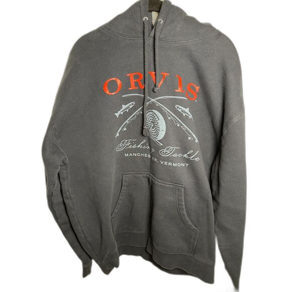 Orvis Hoodie Crossed Rods Fishing Navy Pullover, Men's Size XL - Picture 3 of 9